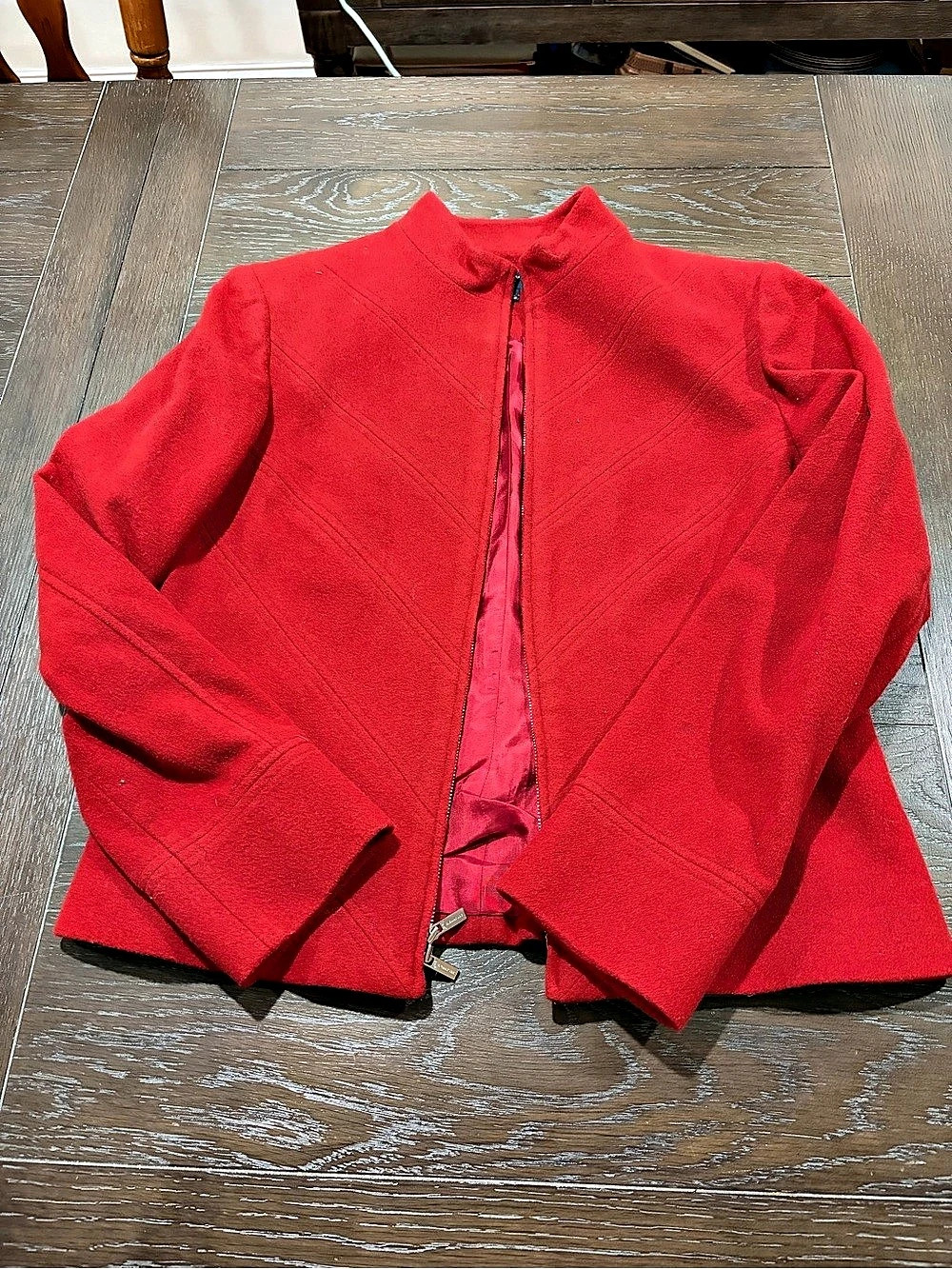Jones New York Signature Red Zip Front Jacket Size 10